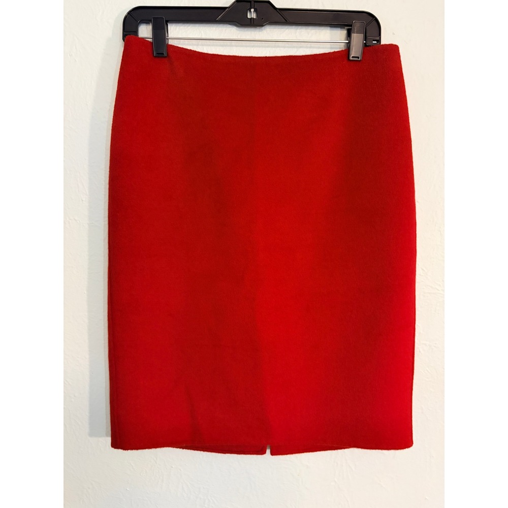 Talbots Pencil Skirt 6 Red Wool Blend Professional Classic Knee Length Holidays
